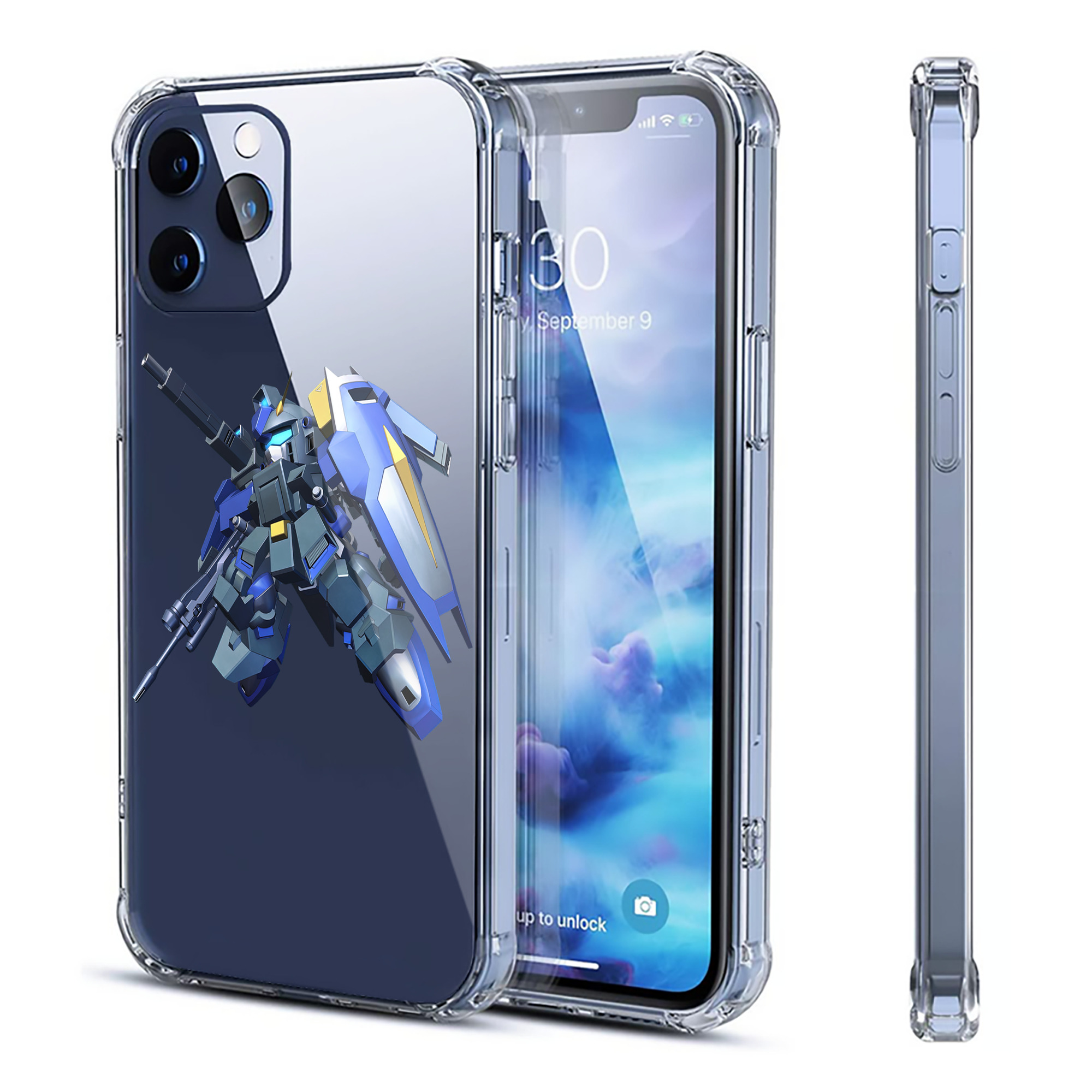 （画像用） 機動戦士ガンダム Mobile Suit Gundam 【iPhone 12シリーズ対応】透明スマホケース（クリアソフトケース）